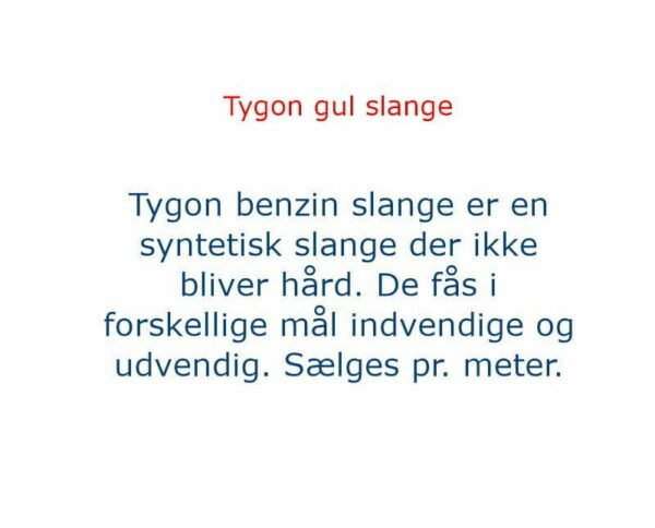Tygon 07-261R Benzinslange 2,39 x 4,78